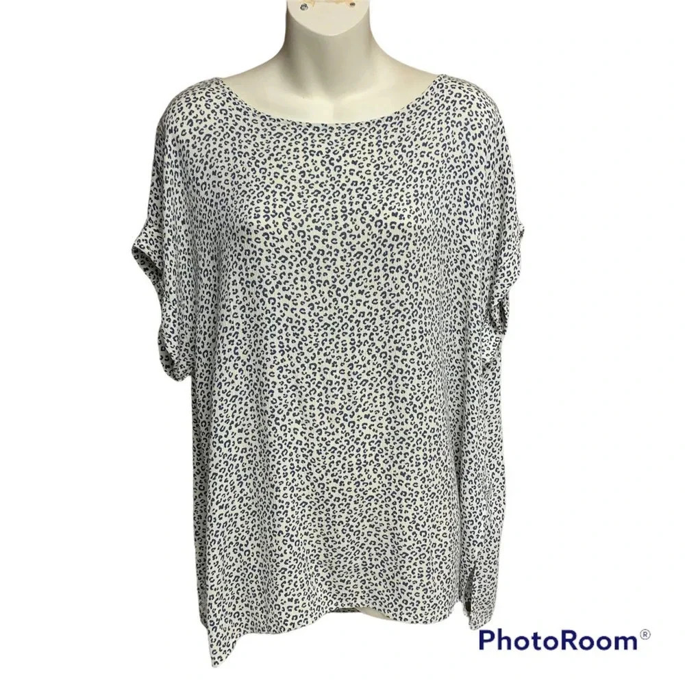KLD blue/cream top size M generously cut